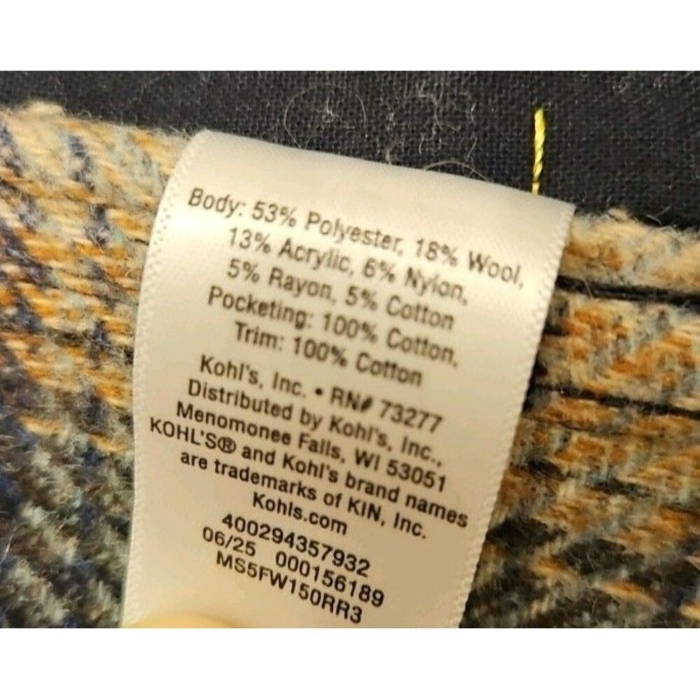 Men's Sonoma Heavyweight Flannel Herringbone Long Sleeve Button Down Size Large - Picture 6 of 9